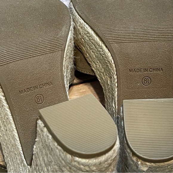 Kaari Blue Vera Size 8.5 Olive Green Suede Platform Espadrille Jute Heel - Picture 10 of 14